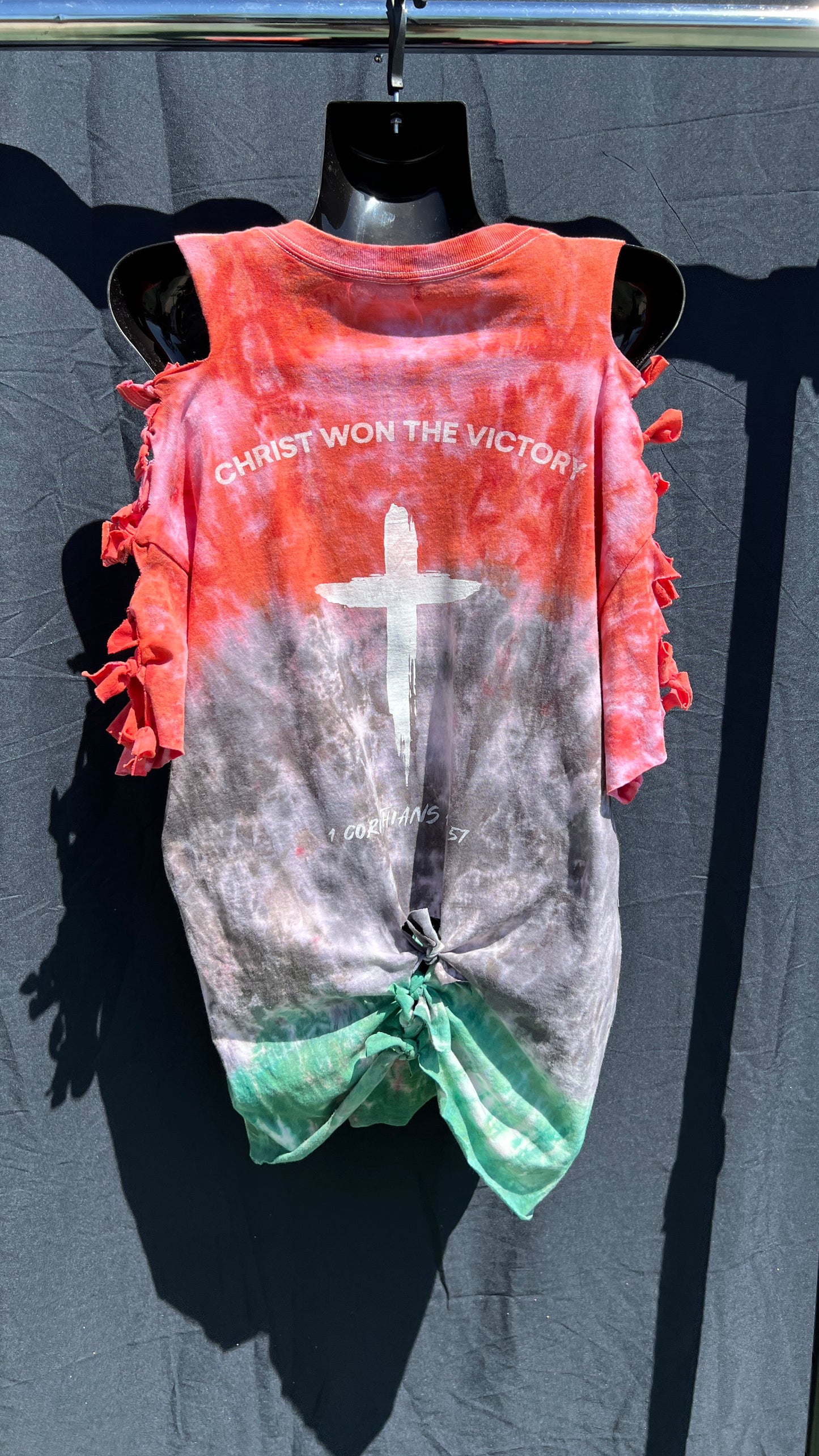 Distressed Red, Black, and Green Victory T Shirt