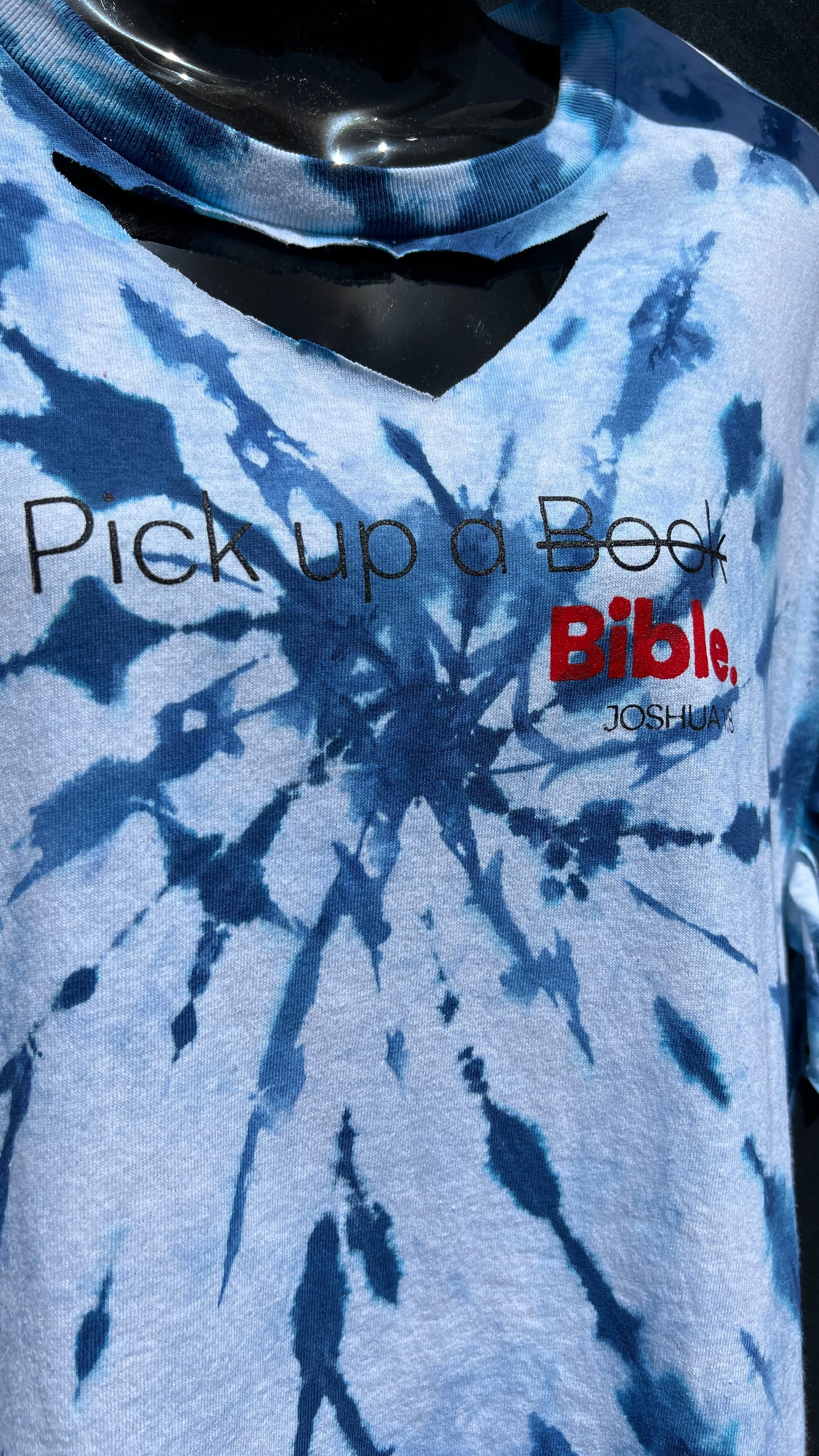 Distressed Blue Pick Up Bible T Shirt