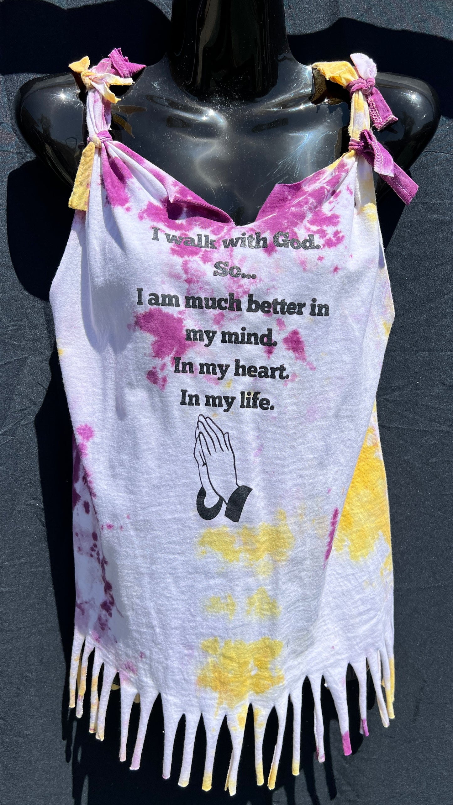 Distressed Purple and Yellow I Walk T Shirt