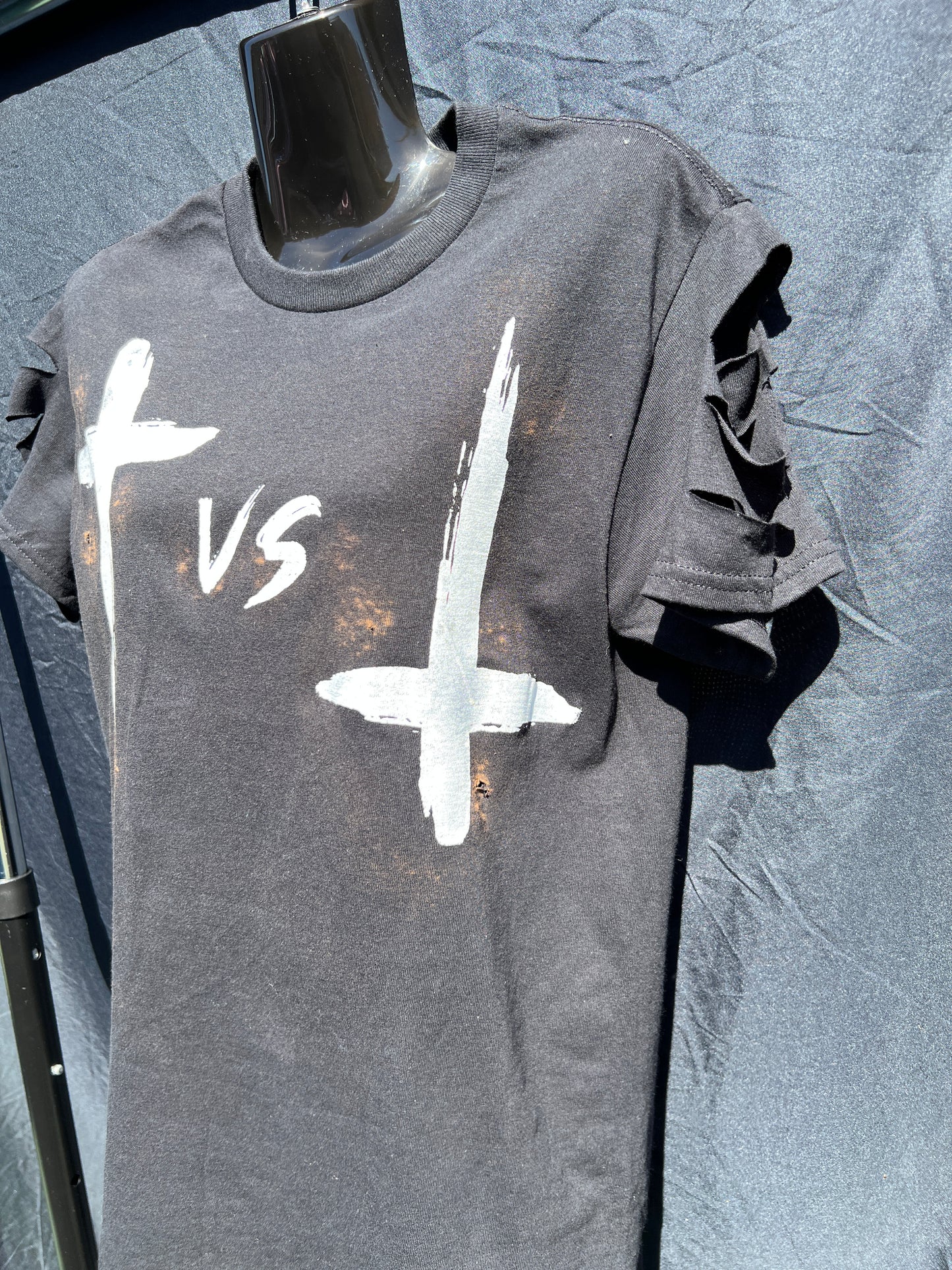 Distressed Black Victory T Shirt