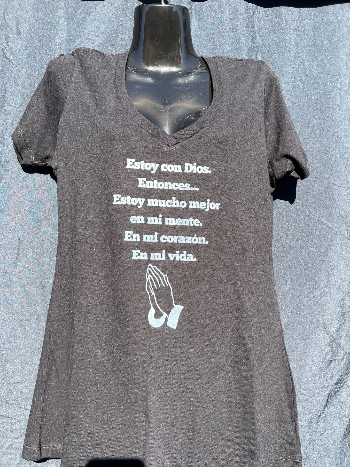 Black Estoy con Dios V Neck