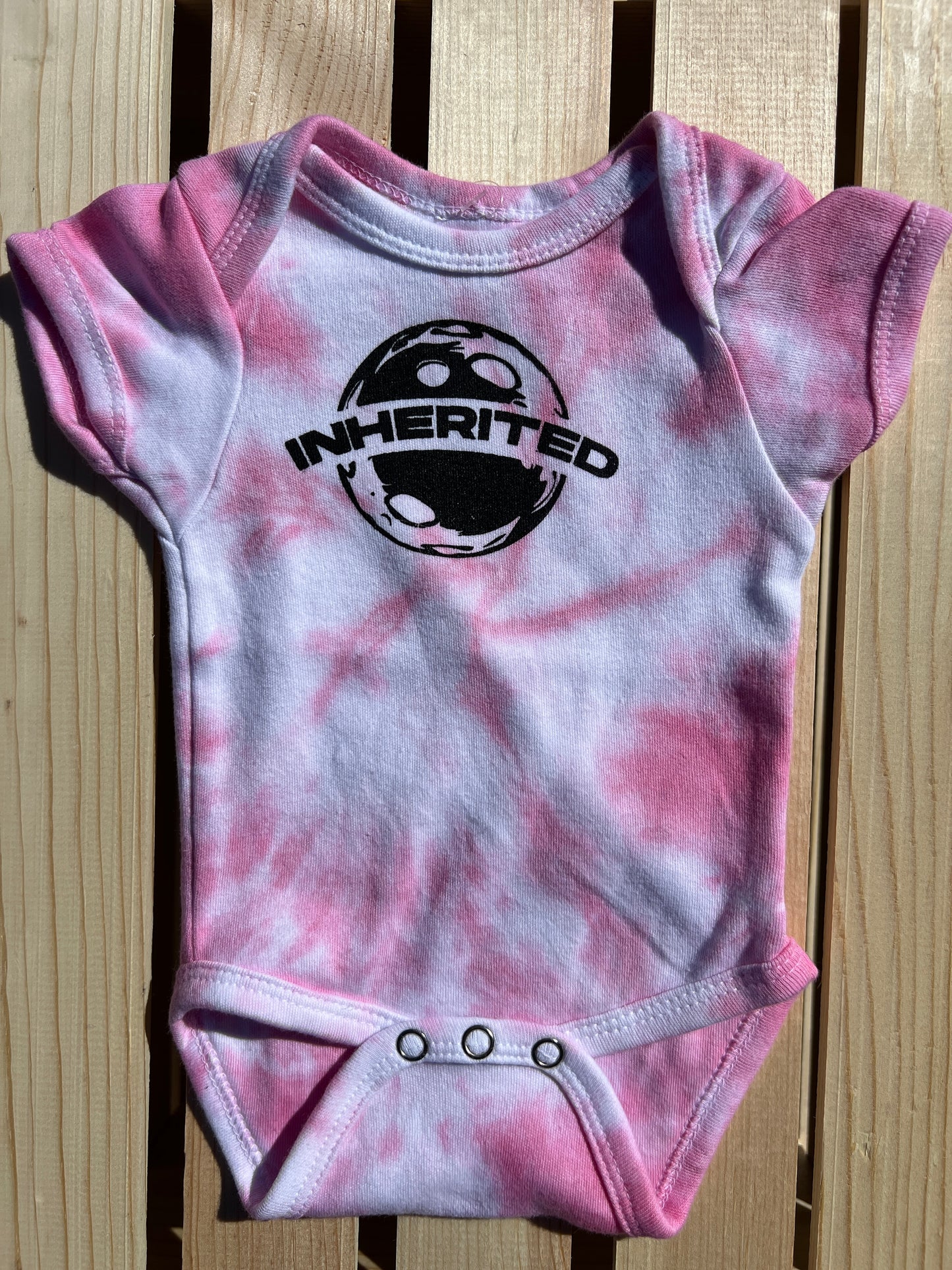 Pink Tie Dye Logo Onesie