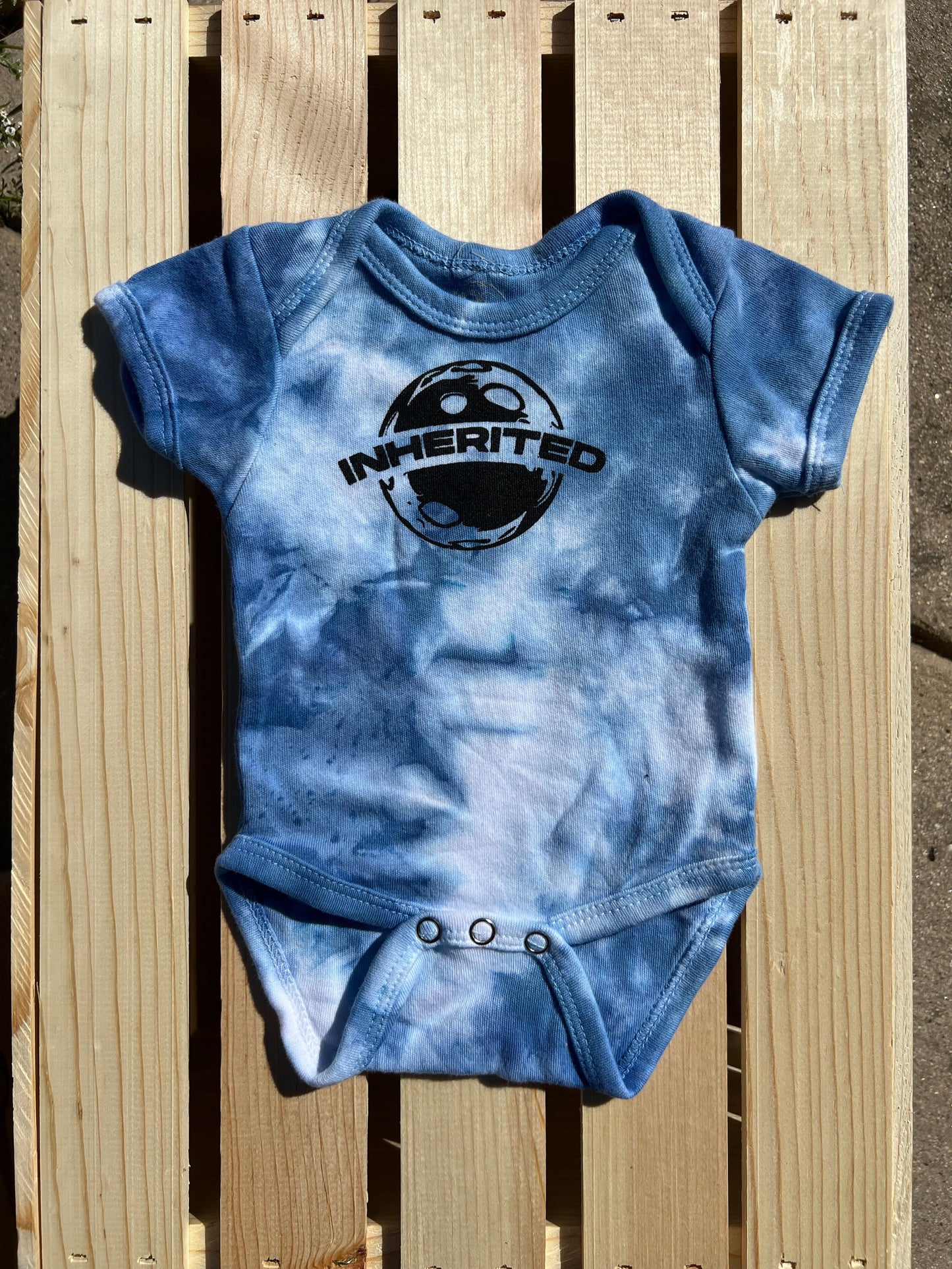 Blue Tie Dye Logo Onesie