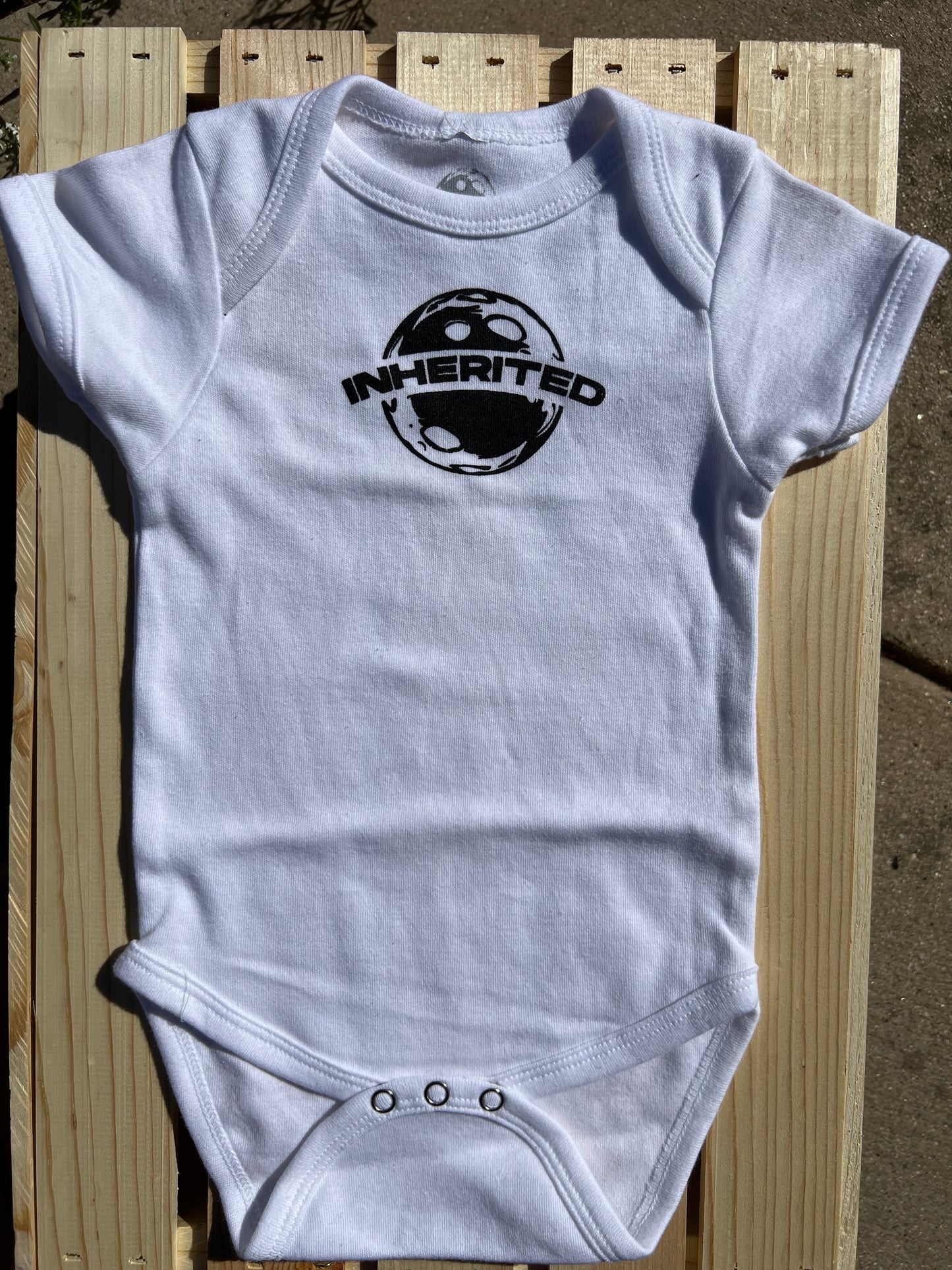 White Logo Onesie