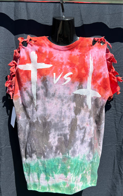 Distressed Red, Black, and Green Victory T Shirt