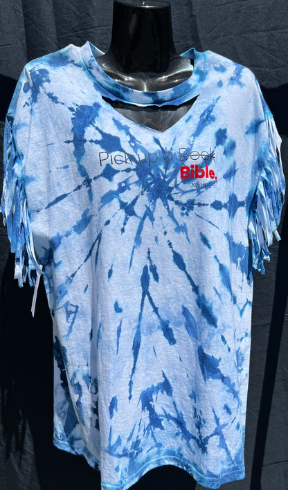 Distressed Blue Pick Up Bible T Shirt