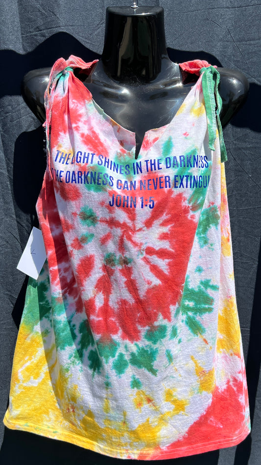 Distressed Red, Green, and Yellow Light Shines T Shirt