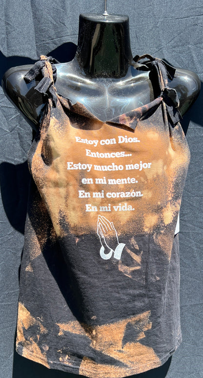 Distressed Bleached Estoy con Dios T Shirt