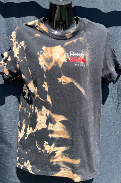 Distressed Bleached Pick Up Bible T Shirt